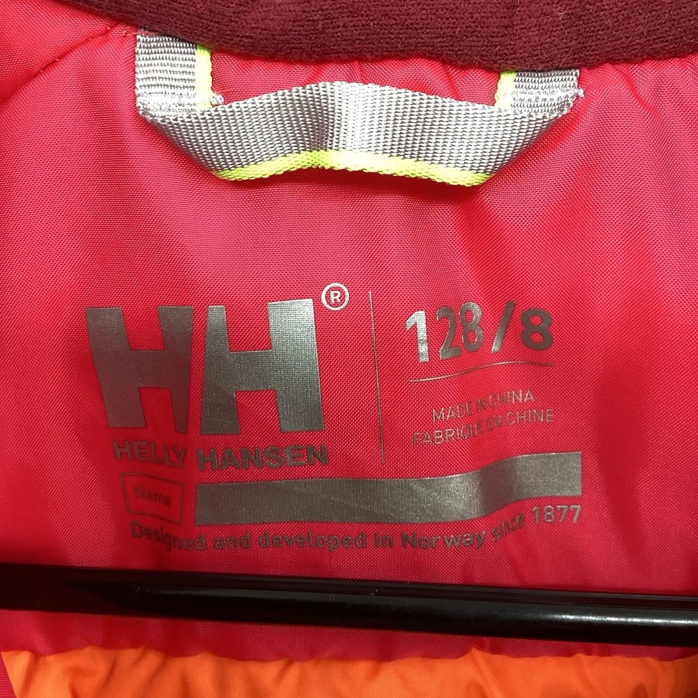 Kids Helly Hansen Jr Skyhigh Insulated Ski/snowboard Jacket Red Camo 8/128 - Picture 6 of 13